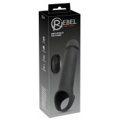 Черная вибронасадка для пениса с хомутом для мошонки и пультом ДУ Remote Controlled Penis Extension - Orion - в Симферополе купить с доставкой