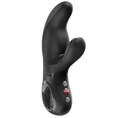 Черный вибратор с клиторальным стимулятором Miss Bi - 17 см. - Fun Factory