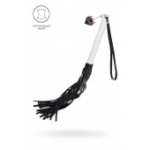 Плеть с белой рукоятью и чёрными хлыстами - 50 см. - Pecado - купить с доставкой в Симферополе