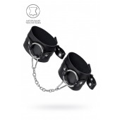 Черные оковы из толстой кожи с люверсами - Pecado - купить с доставкой в Симферополе