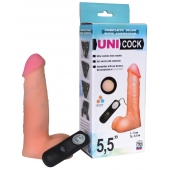 Фаллическая насадка Харнесс UNICOCK 5,5  с вибрацией - 17 см. - LOVETOY (А-Полимер) - купить с доставкой в Симферополе