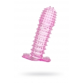 Гелевая розовая насадка с шипами - 12 см. - Toyfa Basic - в Симферополе купить с доставкой