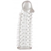 Прозрачная насадка на половой член с закрытой головкой и шипами - 12,5 см. - Toyfa Basic - в Симферополе купить с доставкой