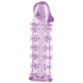 Гелевая фиолетовая насадка на фаллос с шипами - 12 см. - Toyfa Basic - в Симферополе купить с доставкой