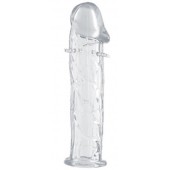 Гладкая прозрачная насадка с усиками под головкой - 12,5 см. - Toyfa Basic - в Симферополе купить с доставкой