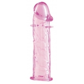 Гладкая розовая насадка с усиками под головкой - 12,5 см. - Toyfa Basic - в Симферополе купить с доставкой