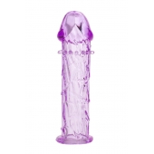 Гладкая фиолетовая насадка с усиками под головкой - 12,5 см. - Toyfa Basic - в Симферополе купить с доставкой