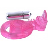 Розовая вибронасадка со стимулятор клитора   Язычок - Toyfa Basic - в Симферополе купить с доставкой