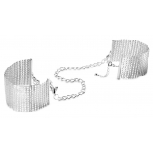 Серебристые наручники-браслеты Desir Metallique Handcuffs - Bijoux Indiscrets - купить с доставкой в Симферополе