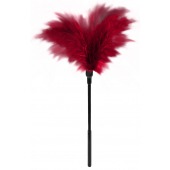 Пластиковая метелочка с красными пёрышками Small Feather Tickler - 32 см. - Blush Novelties - купить с доставкой в Симферополе