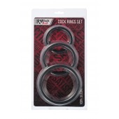 Набор из 3 чёрных эрекционных колец - ToyFa - в Симферополе купить с доставкой