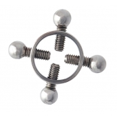 Серебристые зажимы для сосков на винтах - ToyFa - купить с доставкой в Симферополе