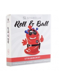 Стимулирующий презерватив-насадка Roll   Ball Strawberry - Sitabella - купить с доставкой в Симферополе