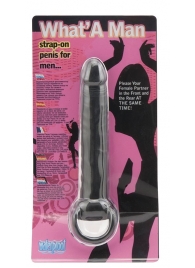 Чёрная насадка на пенис для анальной стимуляции WHATA MAN - 16 см. - Seven Creations - в Симферополе купить с доставкой