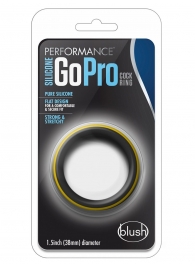 Черно-желтое силиконовое эрекционное кольцо Silicone Go Pro Cock Ring - Blush Novelties - в Симферополе купить с доставкой