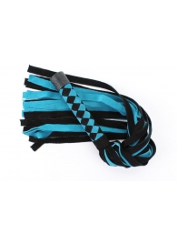 Черно-голубая замшевая плеть с ромбами на ручке - 58 см. - БДСМ Арсенал - купить с доставкой в Симферополе