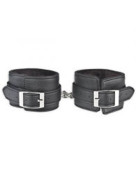 Черные фиксаторы для ног на цепи с мехом внутри - Lux Fetish - купить с доставкой в Симферополе