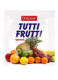 Пробник гель-смазки Tutti-frutti со вкусом тропических фруктов - 4 гр. - Биоритм - купить с доставкой в Симферополе