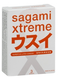 Ультратонкие презервативы Sagami Xtreme SUPERTHIN - 3 шт. - Sagami - купить с доставкой в Симферополе