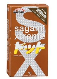 Презервативы Sagami Xtreme FEEL UP с точечной текстурой и линиями прилегания - 10 шт. - Sagami - купить с доставкой в Симферополе