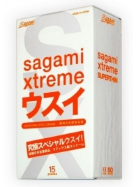 Ультратонкие презервативы Sagami Xtreme SUPERTHIN - 15 шт. - Sagami - купить с доставкой в Симферополе