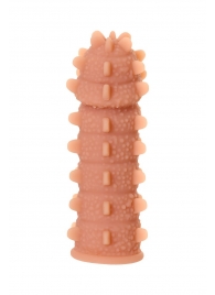 Телесная реалистичная насадка KOKOS Extreme Sleeve 04 с дополнительной стимуляцией - 12,7 см. - KOKOS - в Симферополе купить с доставкой