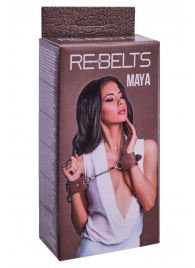 Коричневые кожаные наручники Maya - Rebelts - купить с доставкой в Симферополе