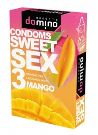 Презервативы для орального секса DOMINO Sweet Sex с ароматом манго - 3 шт. - Domino - купить с доставкой в Симферополе