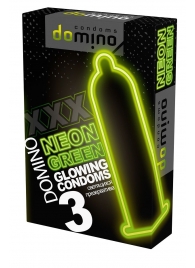 Презервативы DOMINO Neon Green со светящимся в темноте кончиком - 3 шт. - Domino - купить с доставкой в Симферополе