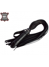 Черная плеть  Ковбой  с ручкой-фаллосом - 55 см. - Sitabella - купить с доставкой в Симферополе