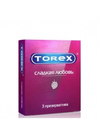 Презервативы Torex  Сладкая любовь  с ароматом клубники - 3 шт. - Torex - купить с доставкой в Симферополе