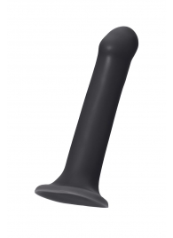 Черный фаллос на присоске Silicone Bendable Dildo L - 19 см. - Strap-on-me - купить с доставкой в Симферополе