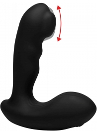 Черный стимулятор простаты Alpha-Pro 7X P-Milker Silicone Prostate Stimulator with Milking Bead - XR Brands - в Симферополе купить с доставкой