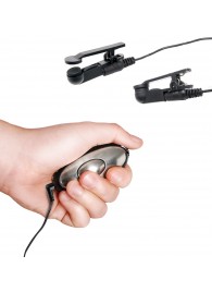 Черные электрические зажимы для сосков Shock Therapy Nipple Clamps - Pipedream - купить с доставкой в Симферополе