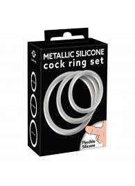 Набор из 3 эрекционных колец под металл Metallic Silicone Cock Ring Set - Orion - в Симферополе купить с доставкой