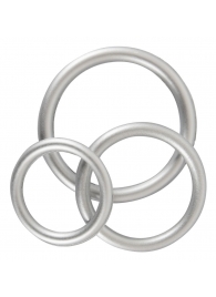Набор из 3 эрекционных колец под металл Metallic Silicone Cock Ring Set - Orion - в Симферополе купить с доставкой