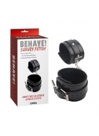 Черные оковы на ноги Obey Me Leather Ankle Cuffs - Chisa - купить с доставкой в Симферополе