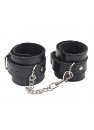 Черные оковы на ноги Obey Me Leather Ankle Cuffs - Chisa - купить с доставкой в Симферополе