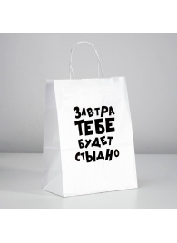 Подарочный пакет  Завтра тебе будет стыдно  - 30 х 24 см. - UPAK LAND - купить с доставкой в Симферополе