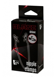 Черные зажимы на соски на цепочке BLAZE DELUXE NIPPLE CLAMPS - Dream Toys - купить с доставкой в Симферополе