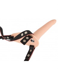 Телесный поясной страпон с вибрацией Vibrating Strap-On - 15,7 см. - Orion - купить с доставкой в Симферополе