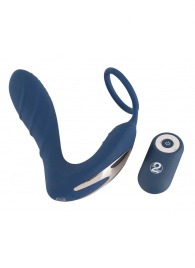 Синий вибростимулятор простаты с кольцом - 14,5 см. - Orion - в Симферополе купить с доставкой