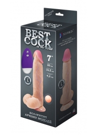 Телесный вибромассажёр-реалистик BEST COCK 7  - 20 см. - LOVETOY (А-Полимер)