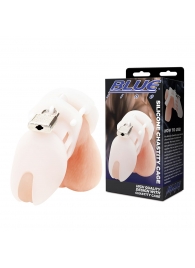 Белая клетка целомудрия Silicone Chastity Cage - BlueLine - купить с доставкой в Симферополе