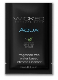 Легкий лубрикант на водной основе с алое Wicked Aqua - 3 мл. - Wicked - купить с доставкой в Симферополе