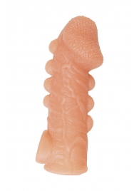 Телесная закрытая насадка с шишечками Cock Sleeve Size M - 15,6 см. - KOKOS - в Симферополе купить с доставкой