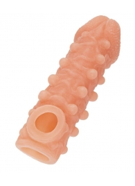 Телесная закрытая насадка с шариками Cock Sleeve Size S - 13,8 см. - KOKOS - в Симферополе купить с доставкой