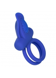 Синее перезаряжаемое эрекционное кольцо Silicone Rechargeable Dual Pleaser Enhancer - California Exotic Novelties - в Симферополе купить с доставкой