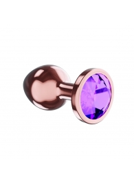 Пробка цвета розового золота с фиолетовым кристаллом Diamond Amethyst Shine S - 7,2 см. - Lola Games - купить с доставкой в Симферополе