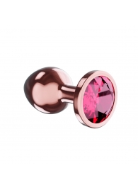 Пробка цвета розового золота с малиновым кристаллом Diamond Ruby Shine S - 7,2 см. - Lola Games - купить с доставкой в Симферополе
